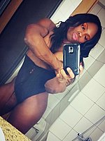 super hot ebony female bodybuilder mistress treasure in ripped contest shape